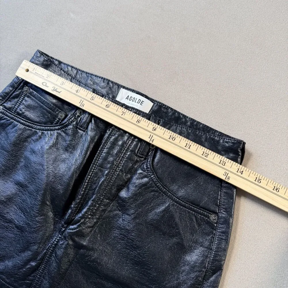 AGOLDE - Recycled Liv  Leather Mini Skirt - Size 24